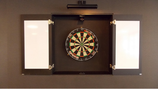 A wool dartboard produces a soft sound