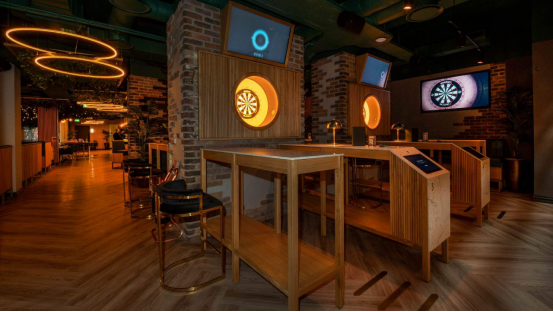Dart Board's design resonates with the music space.