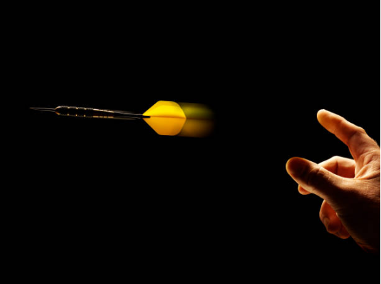 Fingertip release control for perfect dart trajectory and stability.