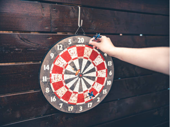 Throwing darts for mindfulness and mental calmness