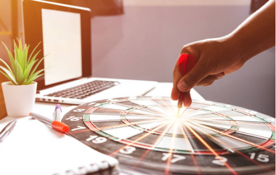 Dart board close-up with inconsistent rebound zones