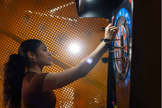 Close-up of Dart board showing consistent hit feedback