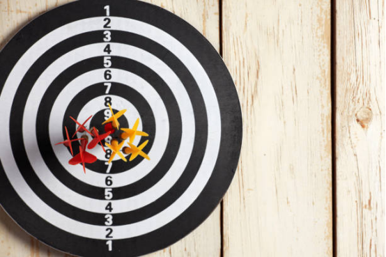Trainer marking rotation schedule on Dart board